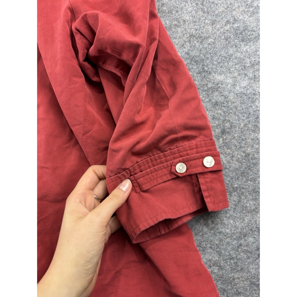 Liz Claiborne First Issue Women's 100% Silk Long Sleeve Button Down Red Size 12 - Picture 7 of 7